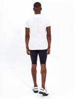 Slim fit raw edges denim shorts
