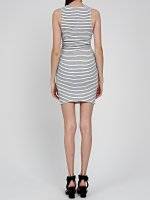 STRIPED DRESS WITH FRONT LACING