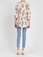 BELL SLEEVE BLOUSE WITH FLORAL PRINT
