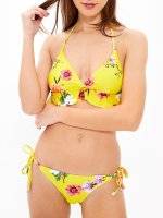Flower print bikini top