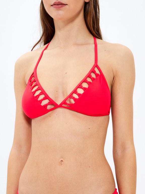 Bikini top with cutouts