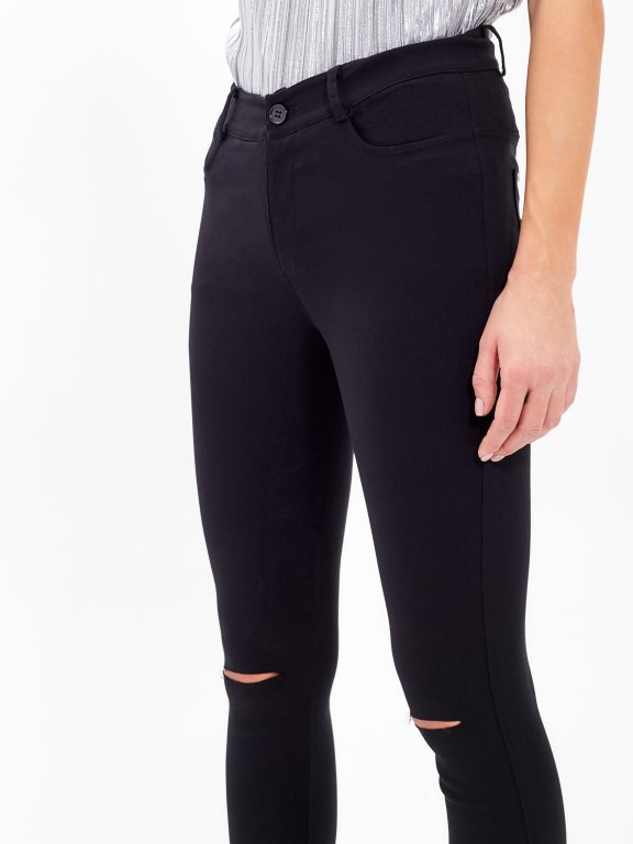 RIPPED KNEES SKINNY TROUSERS