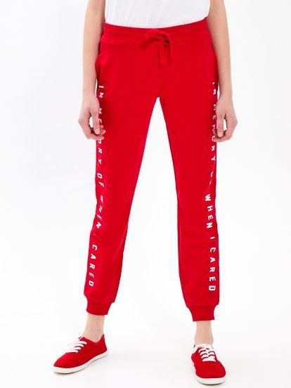Sweatpants with message print