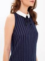 Striped dress with contrast collar