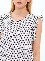 Polka dot print top with ruffles