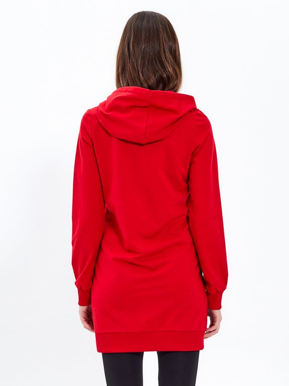 Longline hoodie with message print