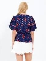 Peplum blouse with print