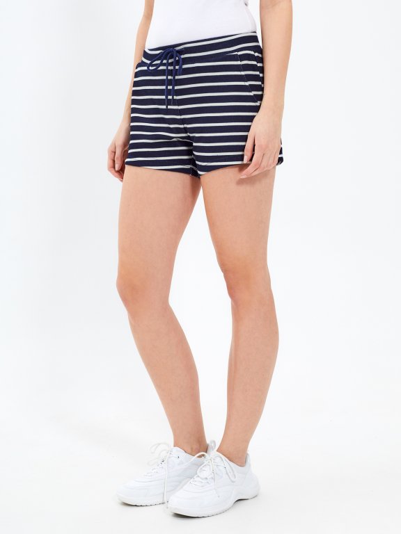 Striped sweat shorts