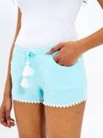 Sweat shorts with decorative trim
