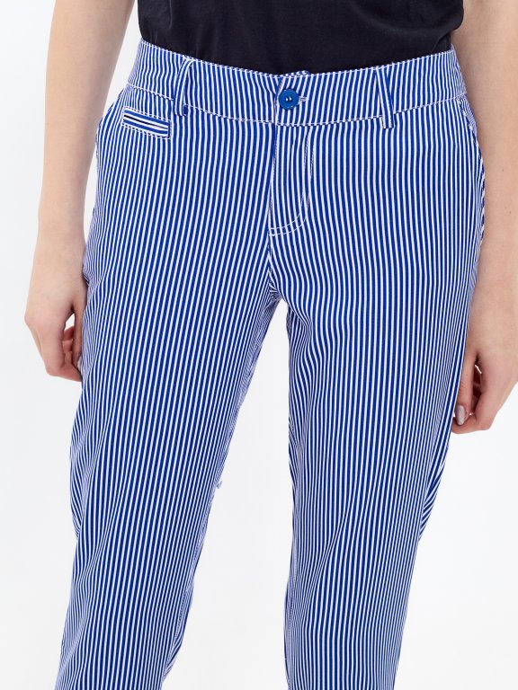 Striped stretch trousers