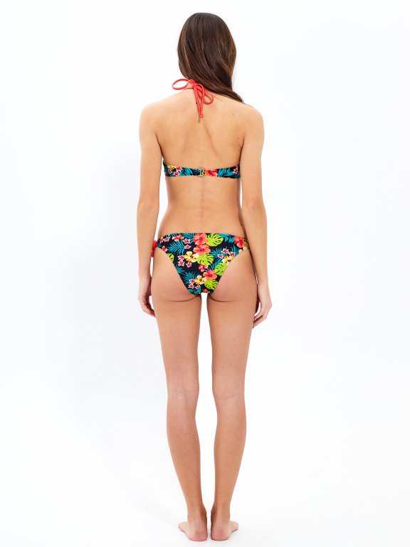 Bandeau bikini top with print