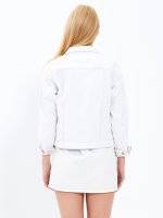 Zip-up mini skirt with contrast stitching