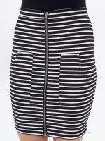 Striped zip-up skirt