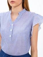 Striped blouse with ruffles
