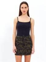 Camo print lace-up mini skirt