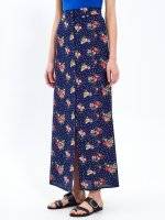 Printed button-up maxi skirt