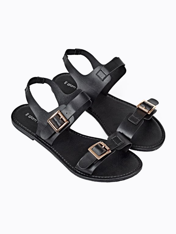 FLAT SANDALS WITH BUCKLE DETAILS