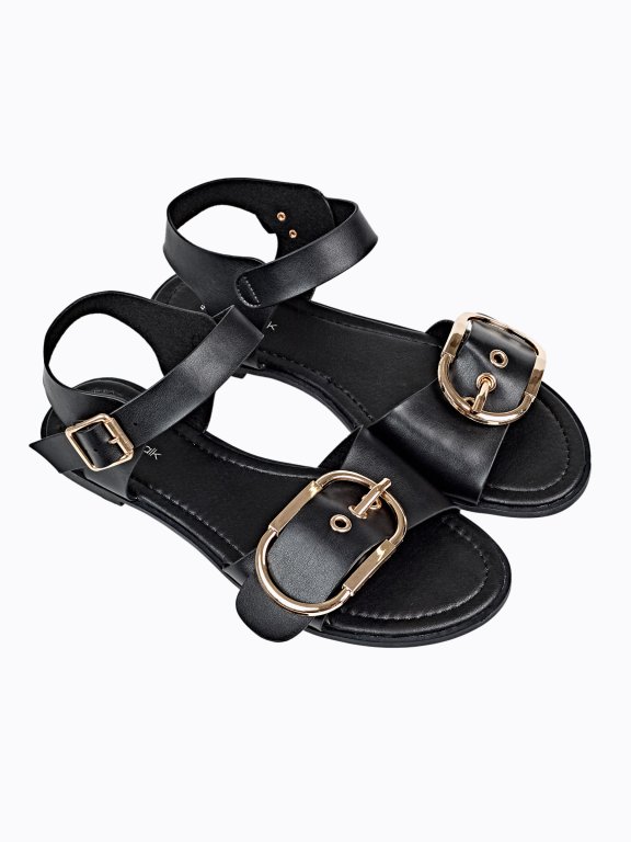FLAT SANDALS WITH BUCKLE DETAILS