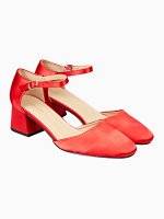 Satin block heeled shoes