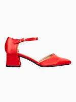 Satin block heeled shoes
