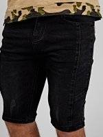 Denim slim fit shorts with zippers