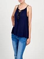 Blouse top with front lacing