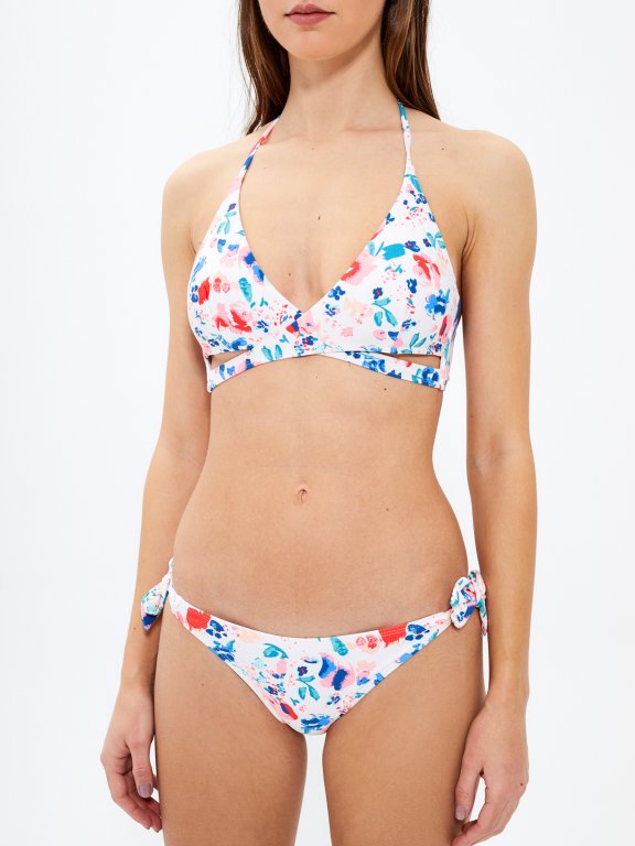 Flower print bikini top