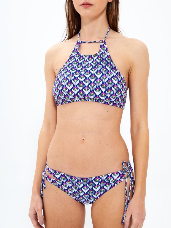 Printed bikini top