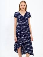 Polka dot print dress with ruffle