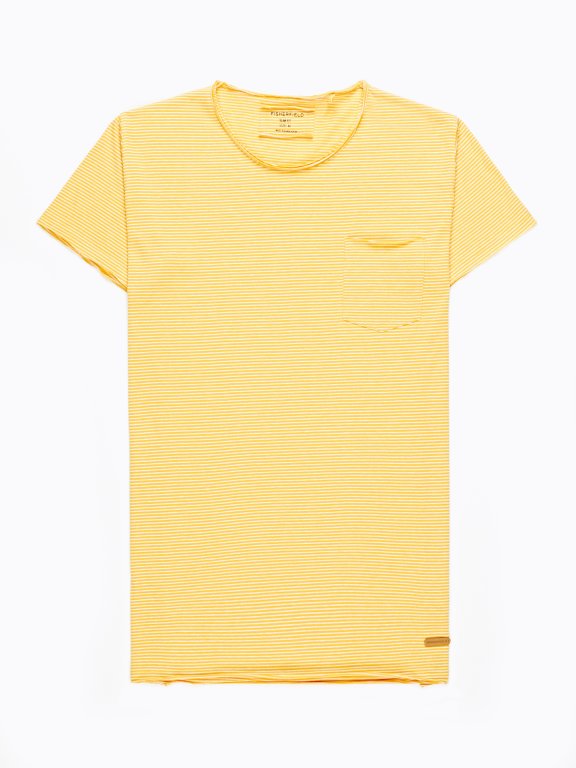 Striped t-shirt with raw edges