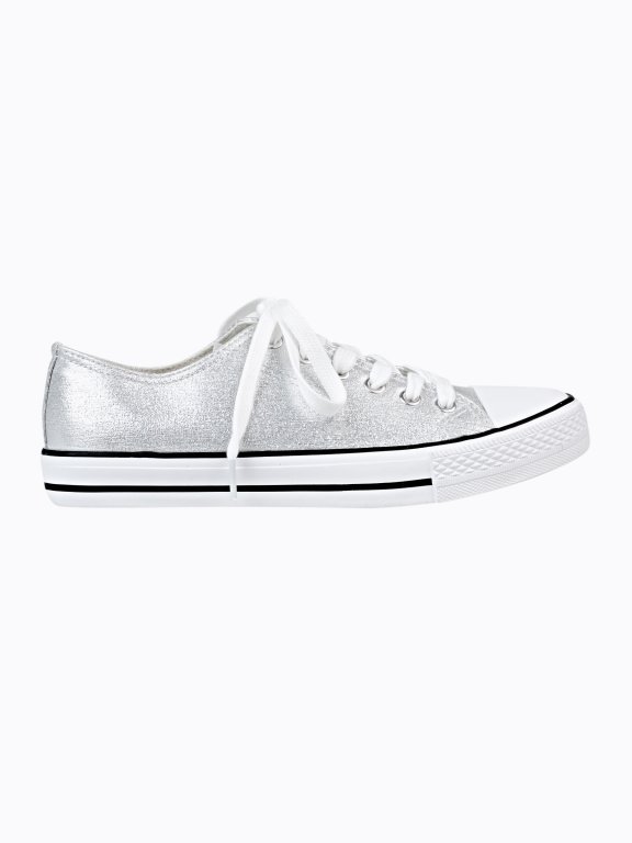 METALLIC LACE-UP SNEAKERS