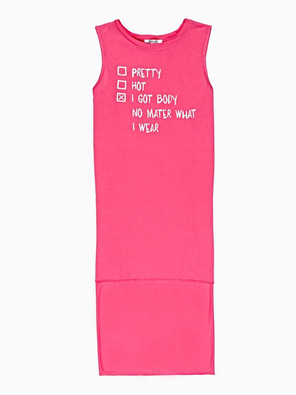 Longline top with message print