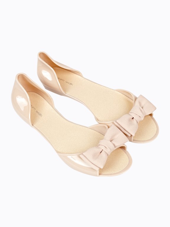JELLY FLAT SANDALS WITH BOW