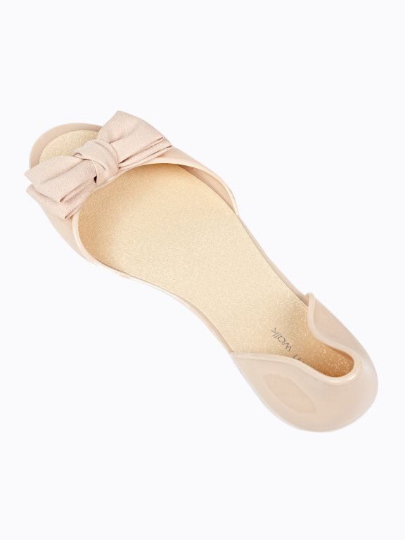JELLY FLAT SANDALS WITH BOW