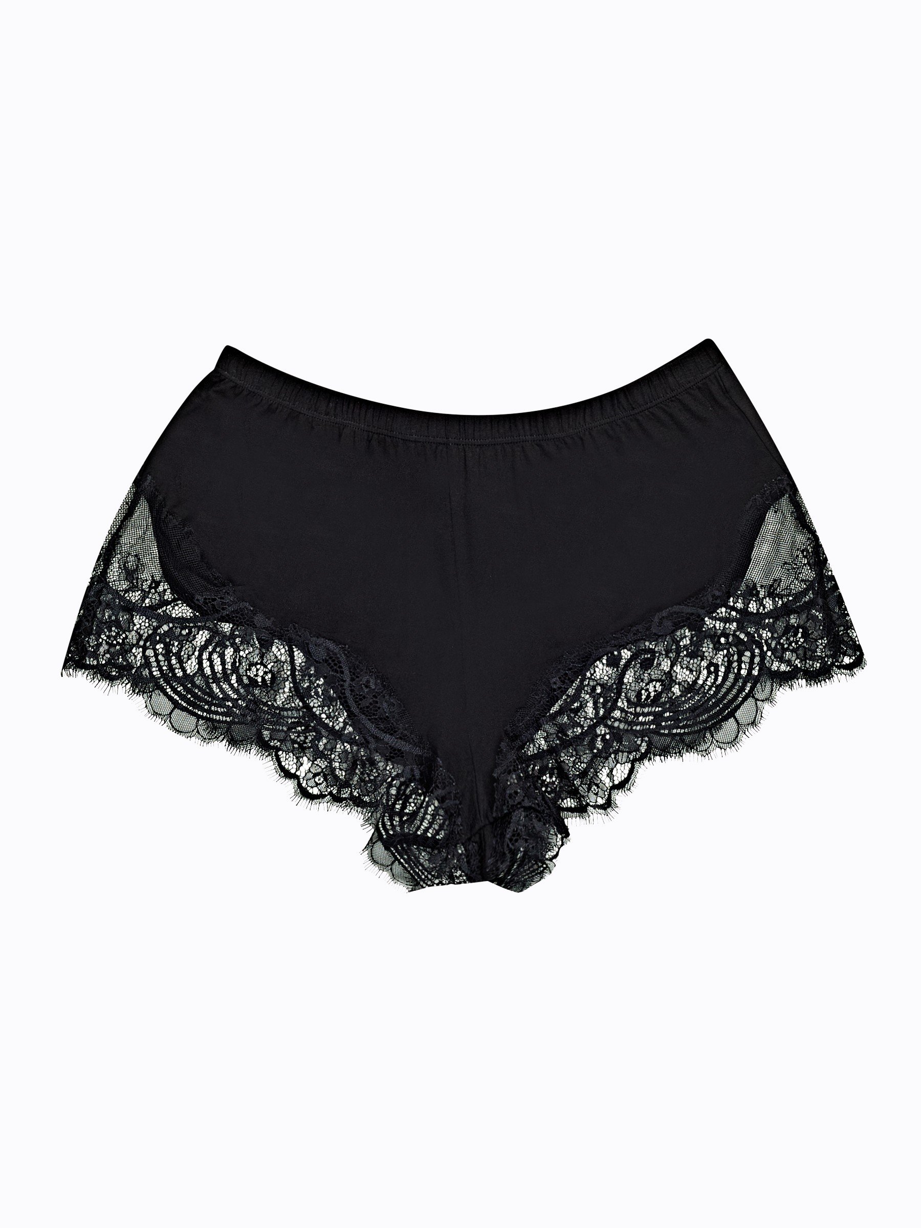 Panties Body by Victoria Black Floral Lace Shortie Panty Large Lingerie ...