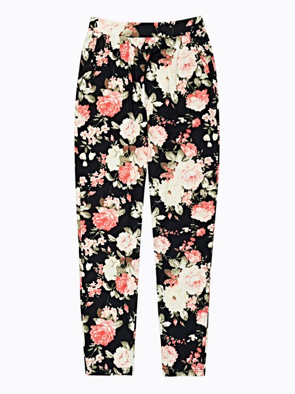 Flower print trousers