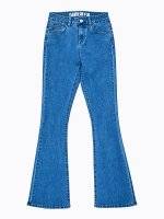Flared jeans in mid blue wash
