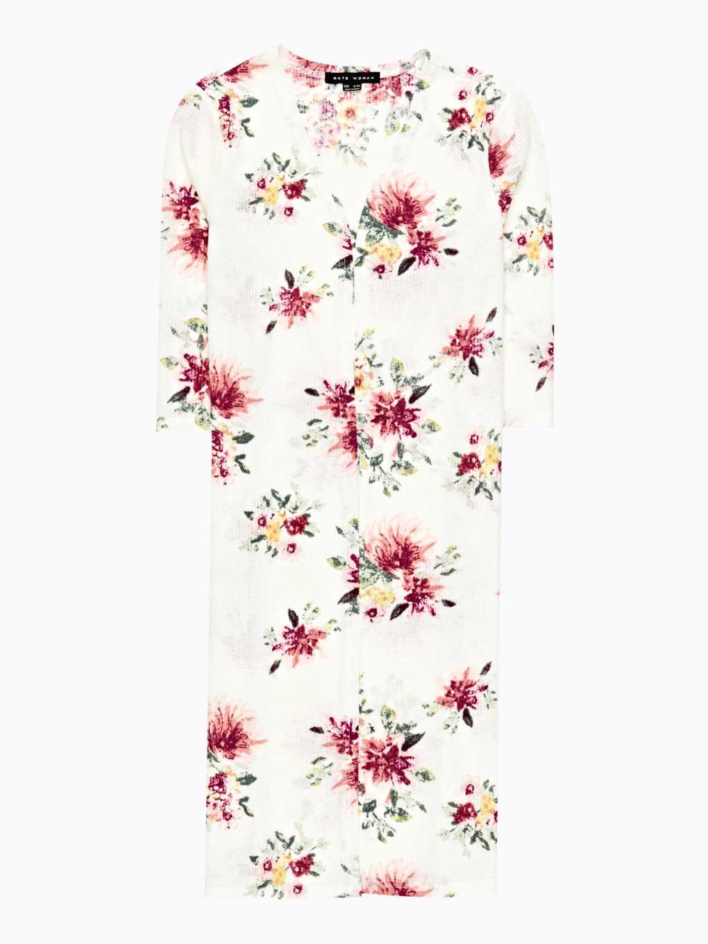 Longline floral print blazer