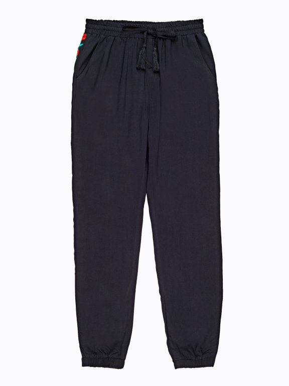 Jogger fit trousers with embroidery