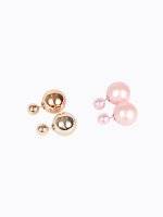 2-pair pearl earrings set