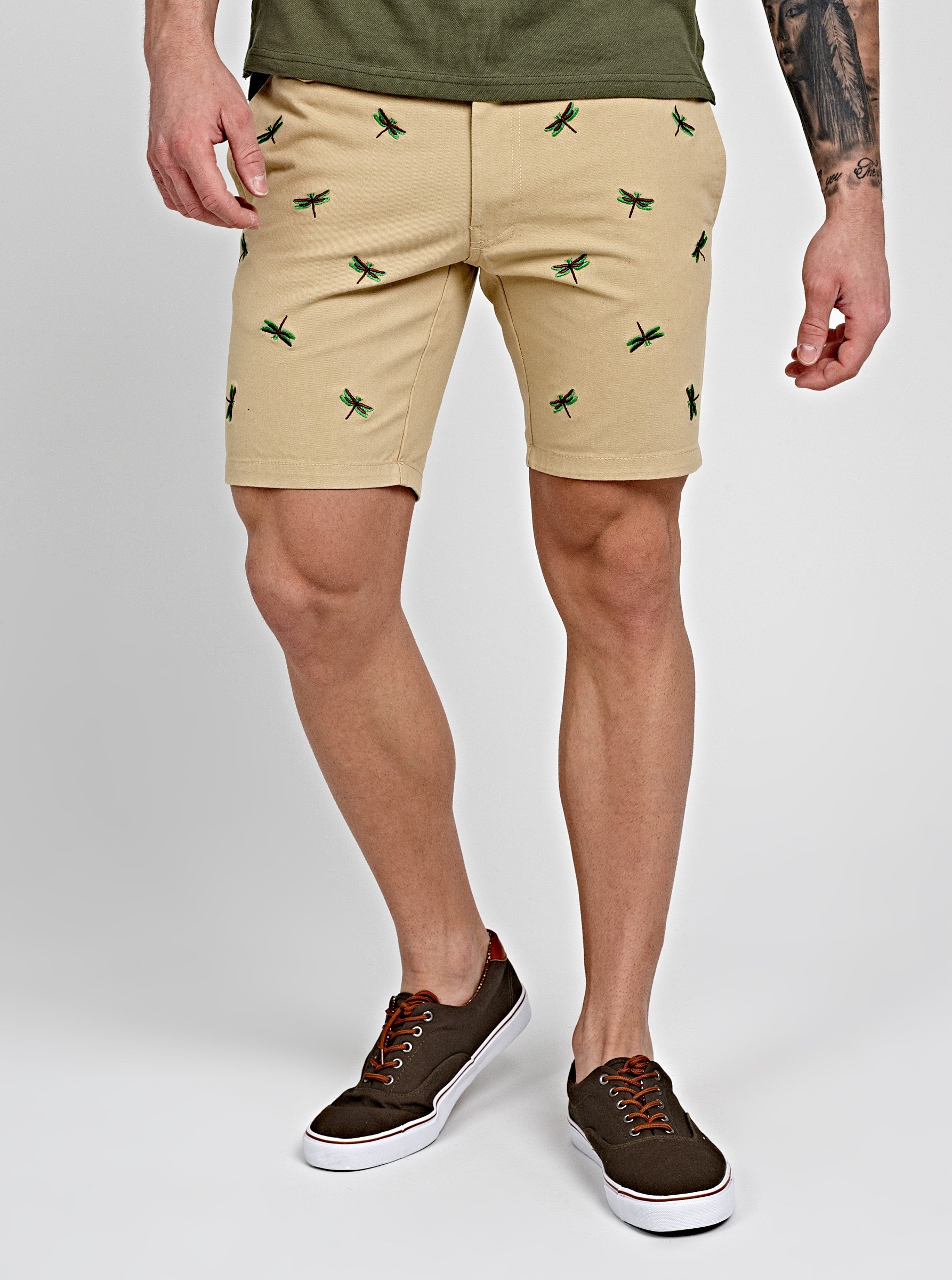 Embroidered chino shorts | GATE