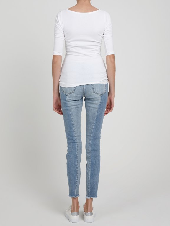 TWO-TONE SKINNY JEANS