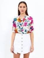 Flower print viscose blouse