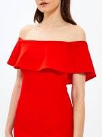 Off-the-shoulder bodycon dress with ruffle