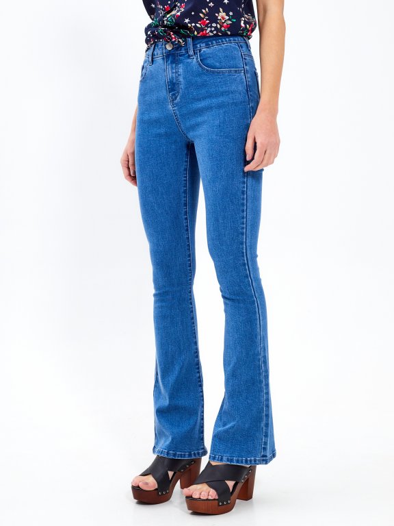 Flared jeans in mid blue wash | GATE