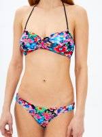 Bandeau bikini top with print