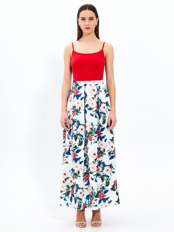 Floral print maxi skirt