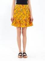 Floral print skirt with ruffle hem
