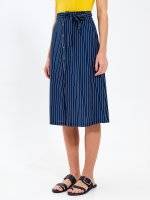 Striped midi skirt with buttons
