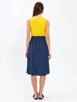 Striped midi skirt with buttons